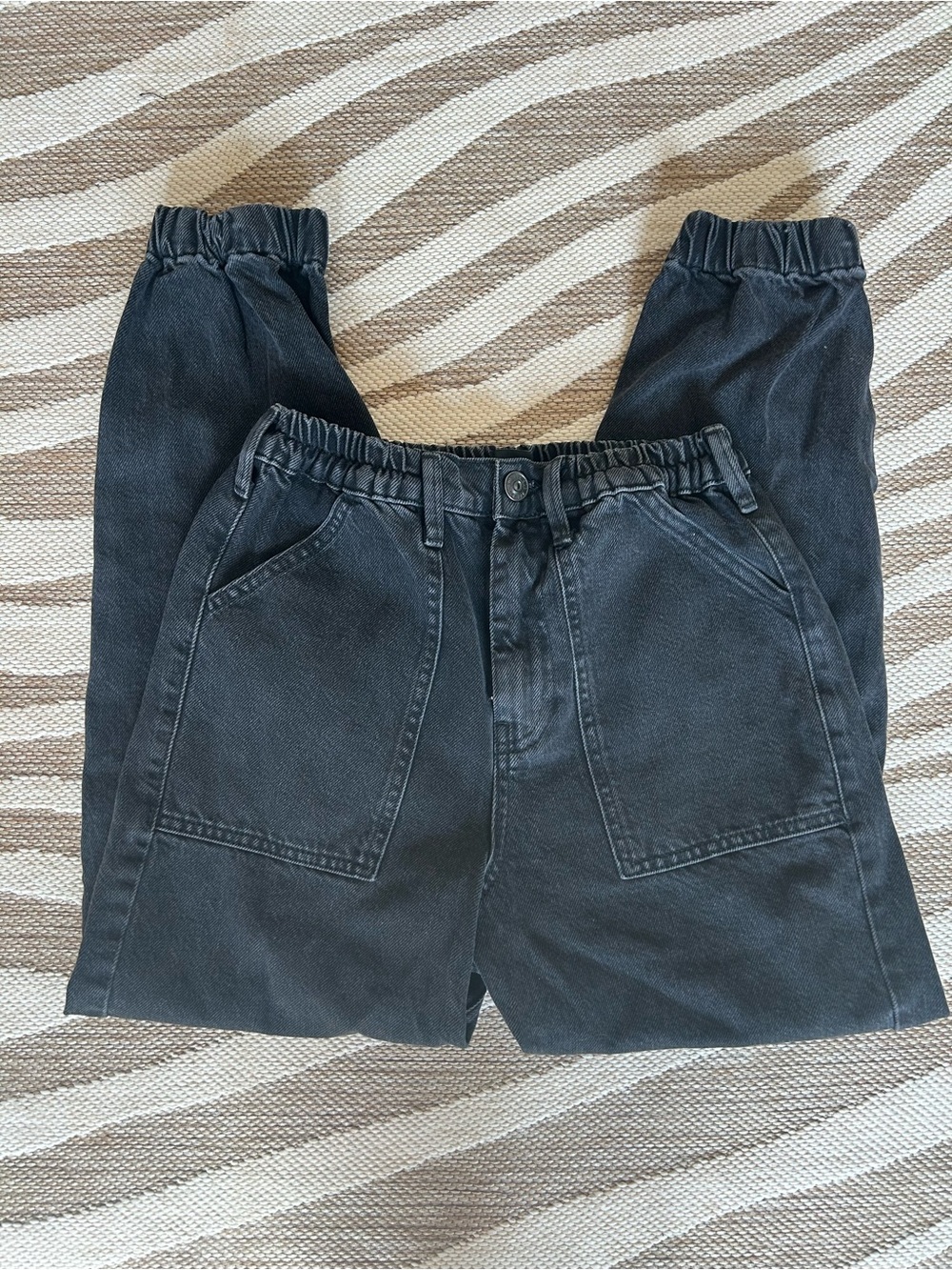 Black BDG  Elastic Waist Utility Jeans